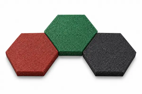 HRALT-30 Altıgen İnce Yüzey Kauçuk Karo 425x425 mm - 30 mm - m²