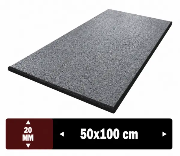 AZAK ZERO Sıcak Pres Kauçuk Spor Zemin 50x100x2cm [Gri] - m²
