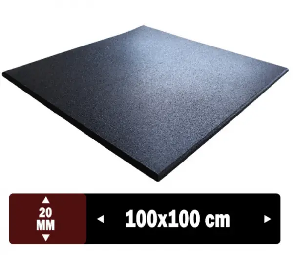 AZAK PRO Sıcak Pres Kauçuk Spor Zemin 100x100x2 cm [Siyah] - m²