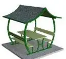 PİK-07 Japon Çatılı Piknik Masası - Metal - Emprenyeli Çam Ahşap - 150 CM