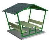 PİK-09 Ev Çatılı Piknik Masası 180 Cm - Metal - Emprenyeli Çam Ahşap