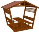 PİK-10 Ev Çatılı Ahşap Piknik Masası (Tabanlı) 180 Cm