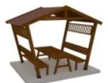 PİK-11 Ev Çatılı Ahşap Piknik Masası (Tabansız) 150 Cm