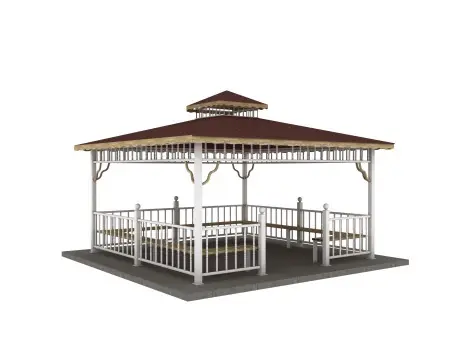KAM-09 Metal Kare Kameriye, Fırın Boyalı Ahşap, Emprenyeli Çam - 5M*5M