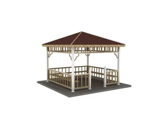 KAM-11 Metal Ahşap Hibrit Kameriye, Fırın Boyalı Metal, Emprenyeli Çam - 3 M*3 M